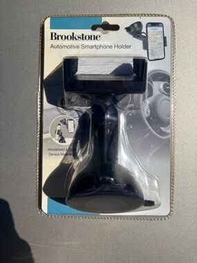 Brookstone Black Automotive Smartphone Mount with Suction Base